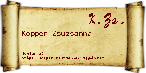 Kopper Zsuzsanna névjegykártya